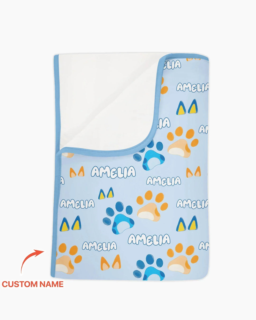 Custom Name Favourite Blue Dog Family Matching Bamboo Blanket