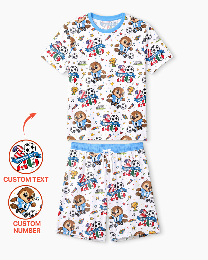 We Are The Champions Soccer Cup 2026 Bamboo Men Short Sleeve Short Pajama Set