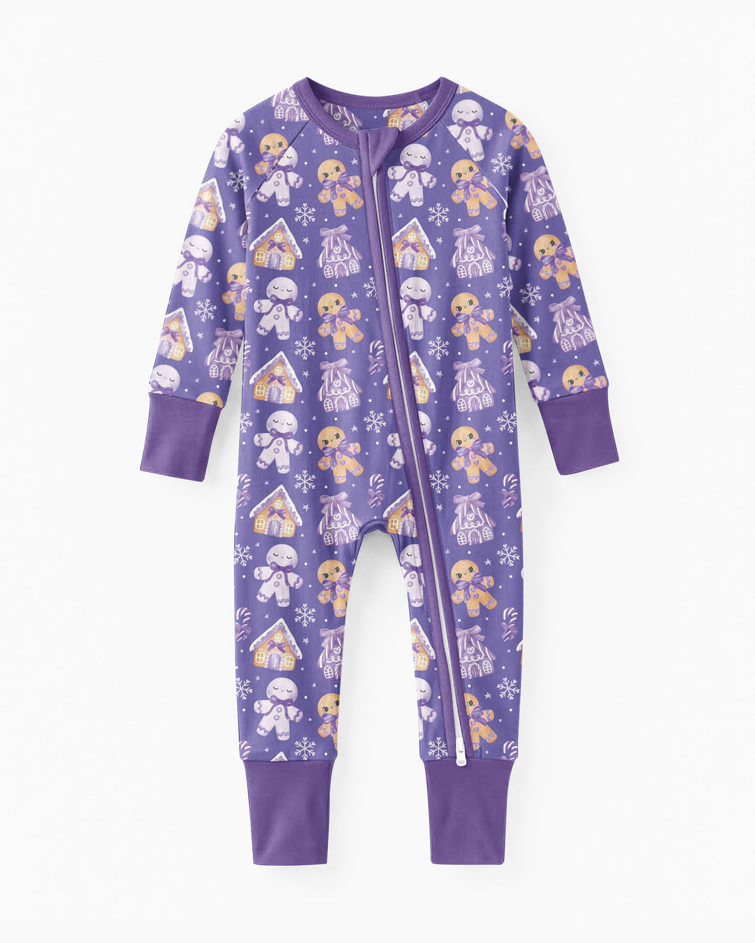 Purple Gingerbread Village Bamboo Convertible Zippy