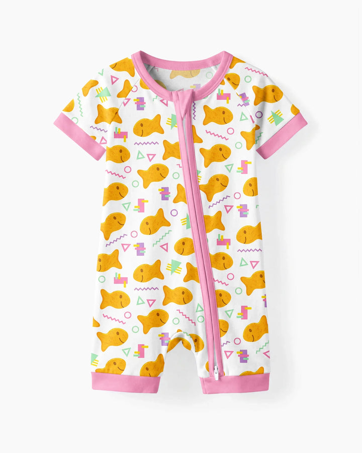 Cheesy Fishies Family Matching Bamboo Shorty Zippy