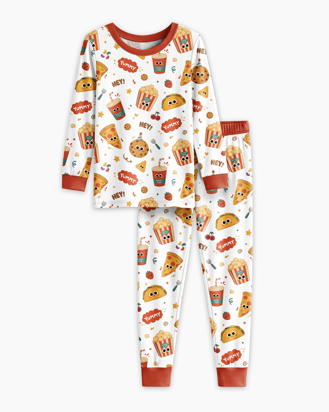 Happy Snack Bamboo Two Piece Long Sleeve Pajama Set