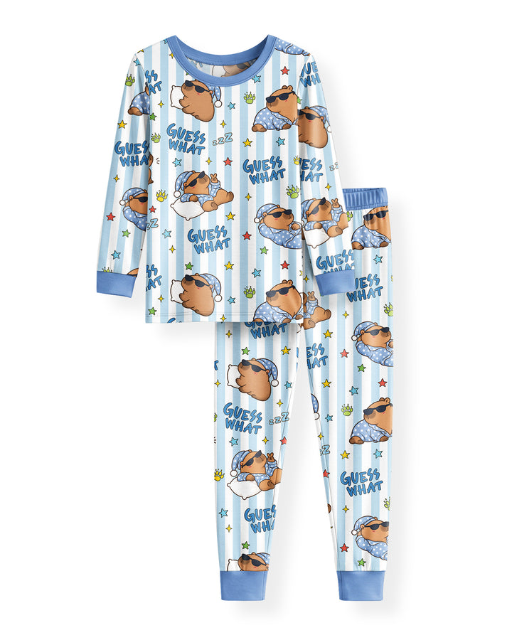 Sleepy Capybara Bamboo Two Piece Long Sleeve Pajama Set
