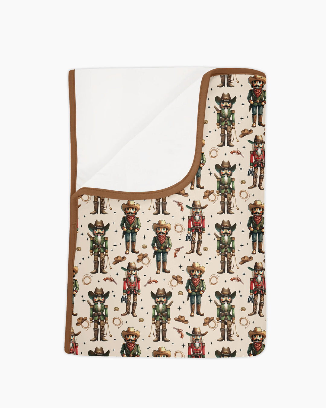 Western Christmas Cowboy Nutcracker Bamboo Blanket