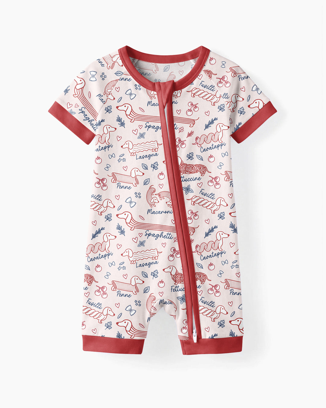 Funny Dachshund Pasta Pups Bamboo Shorty Zippy