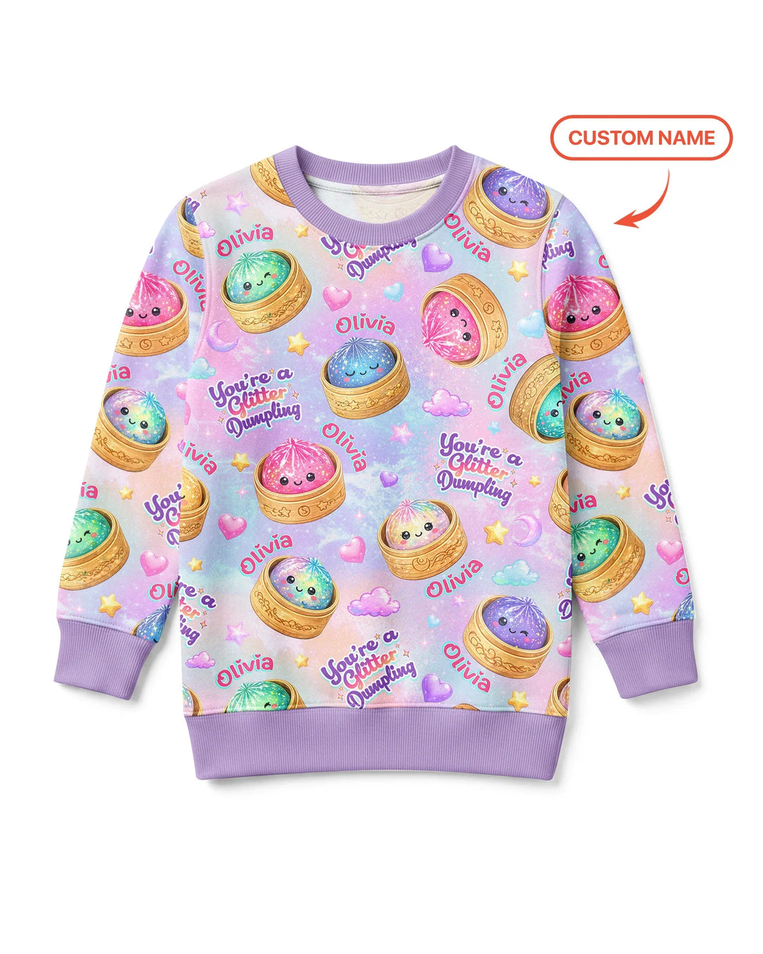 Custom Name You're A Glitter Dumpling Bamboo Crewneck Sweatshirt