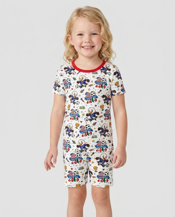 We Are The Champions Soccer Cup 2026 Bamboo Two Piece Short Sleeve Shorts Pajama Set