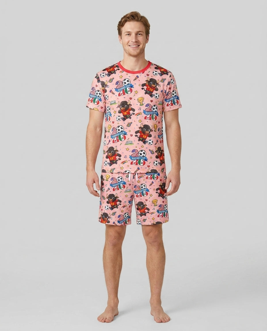 We Are The Champions Soccer Cup 2026 Bamboo Men Short Sleeve Short Pajama Set
