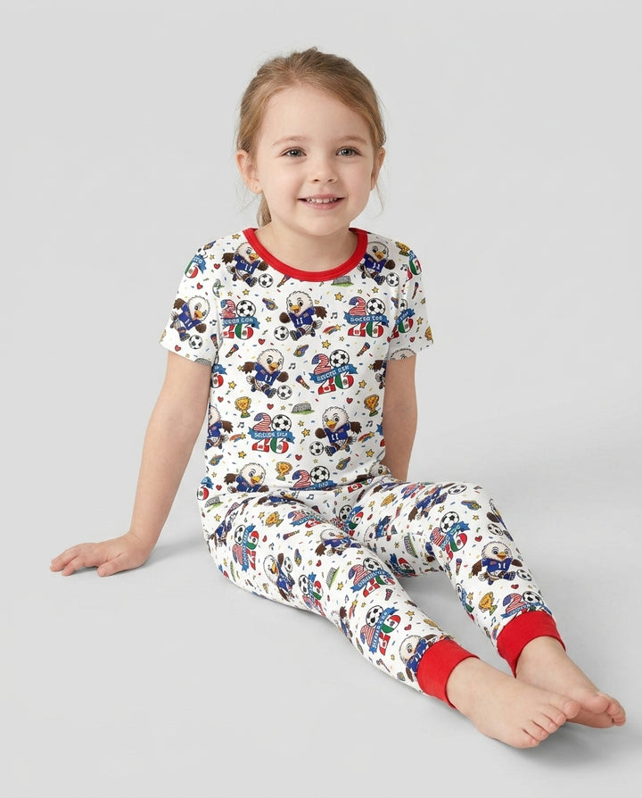 We Are The Champions Soccer Cup 2026 Bamboo Two Piece Short Sleeve Pajama Set
