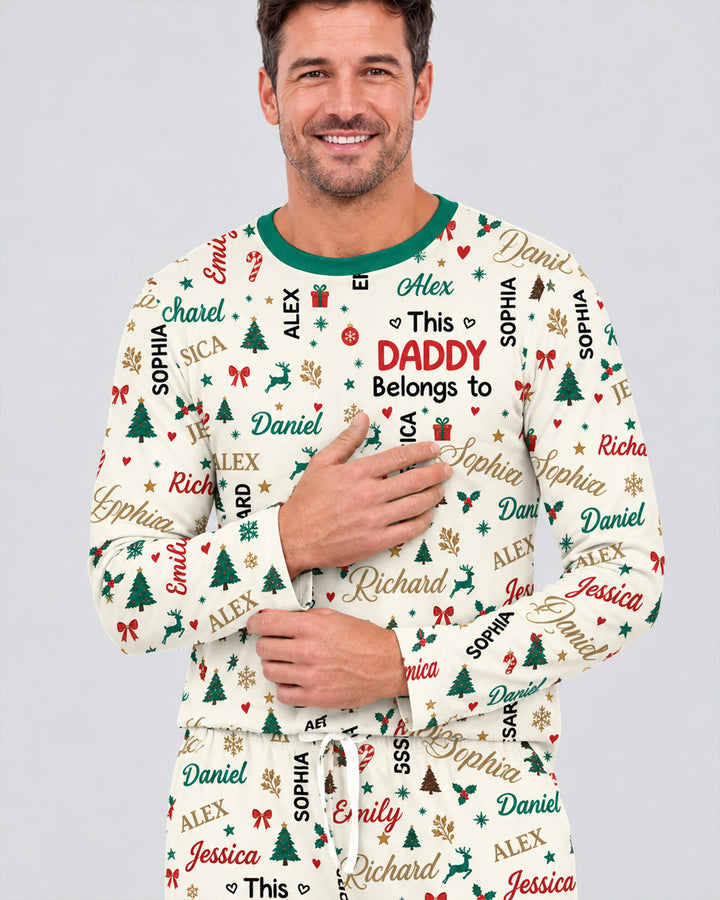 Custom Daddy Christmas Belongs To Bamboo Men's Pajama Set