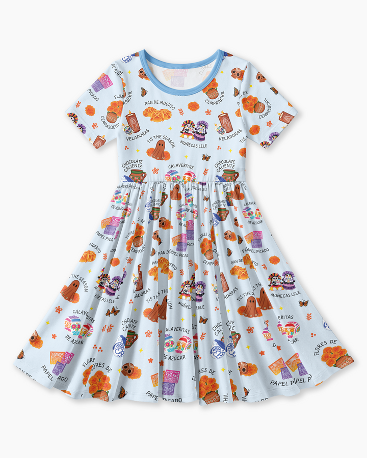 Tis the Dia De Muertos Season Bamboo Twirl Dress