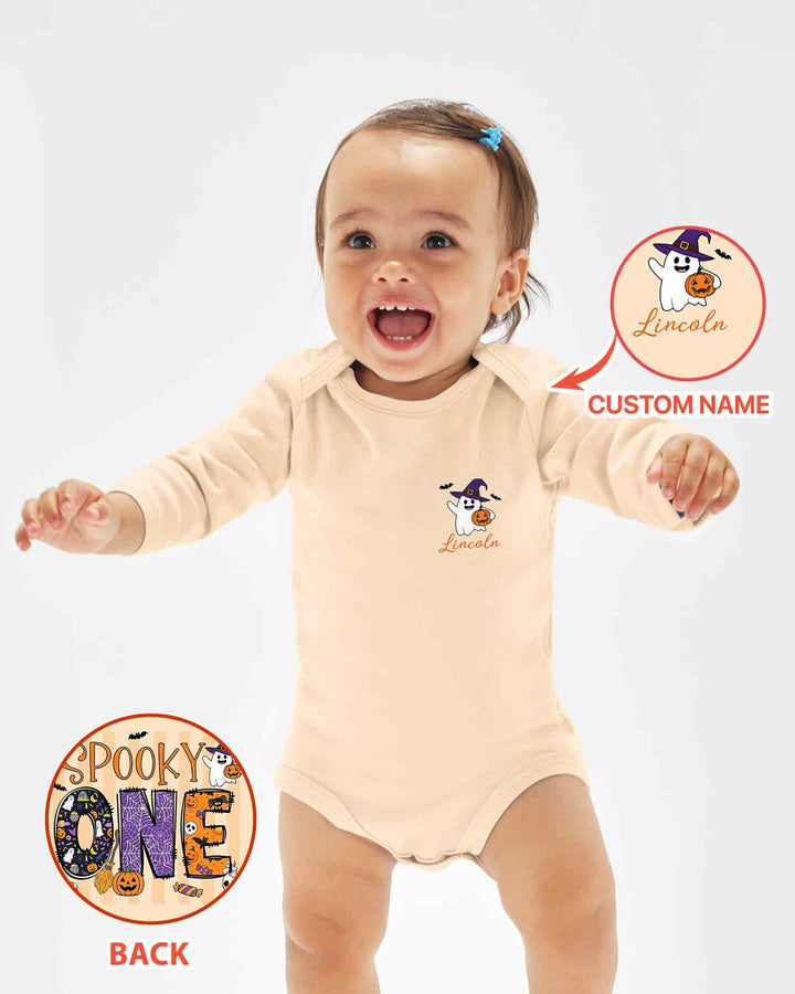 Personalized Spooky One Halloween First Birthday Bamboo Bodysuit