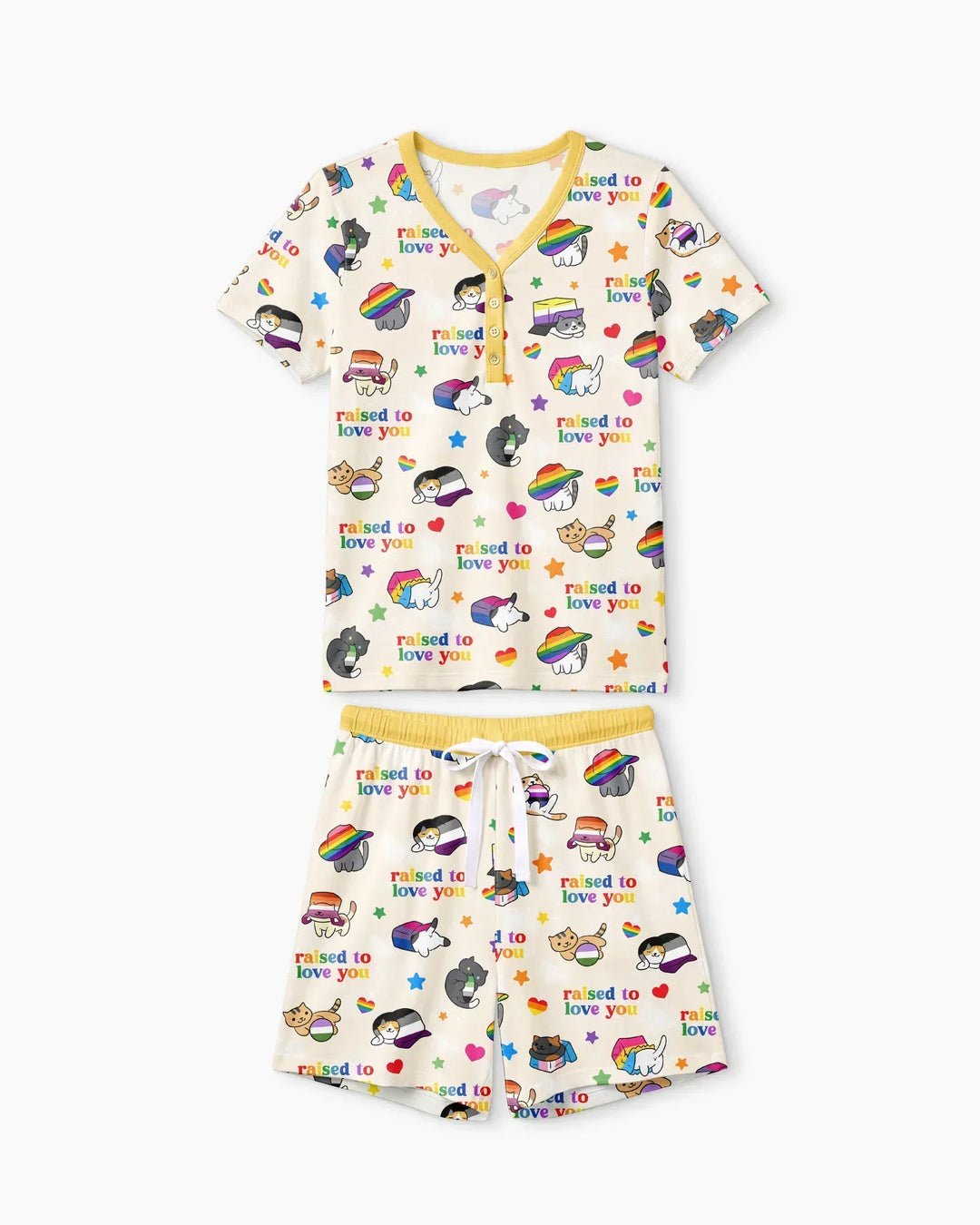 Rainbow Paws Family Matching Bamboo Women Short Sleeve Short Pajama Set