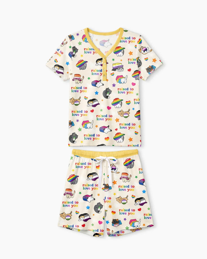 Rainbow Paws Family Matching Bamboo Women Short Sleeve Short Pajama Set