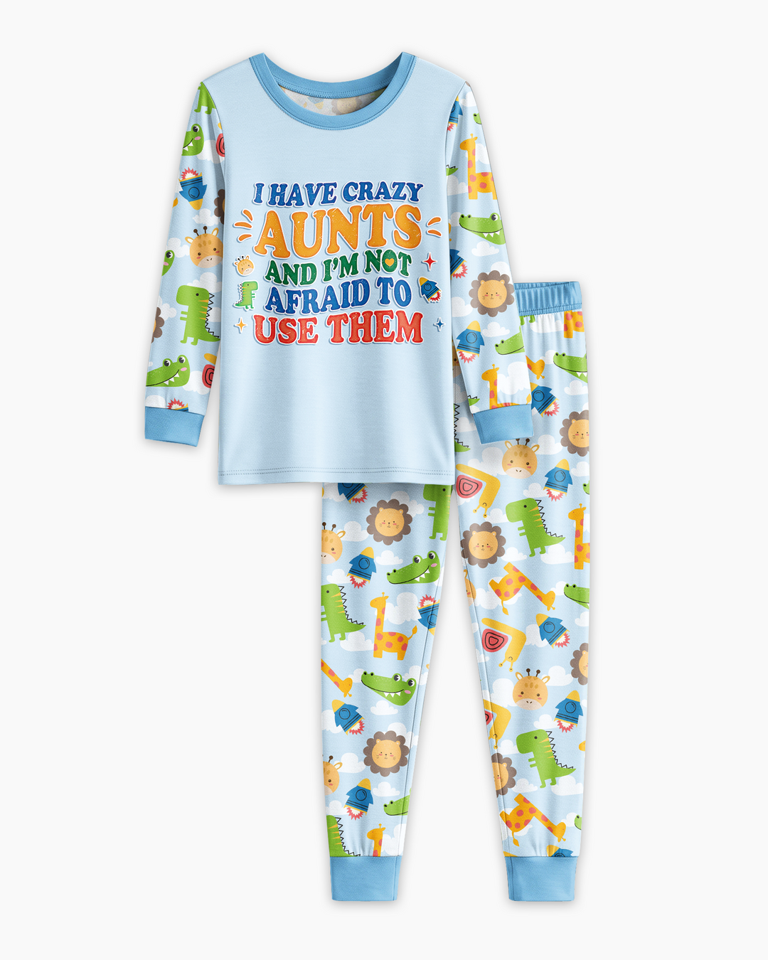 I Have Crazy Aunts Bamboo Two Piece Long Sleeve Pajama Set