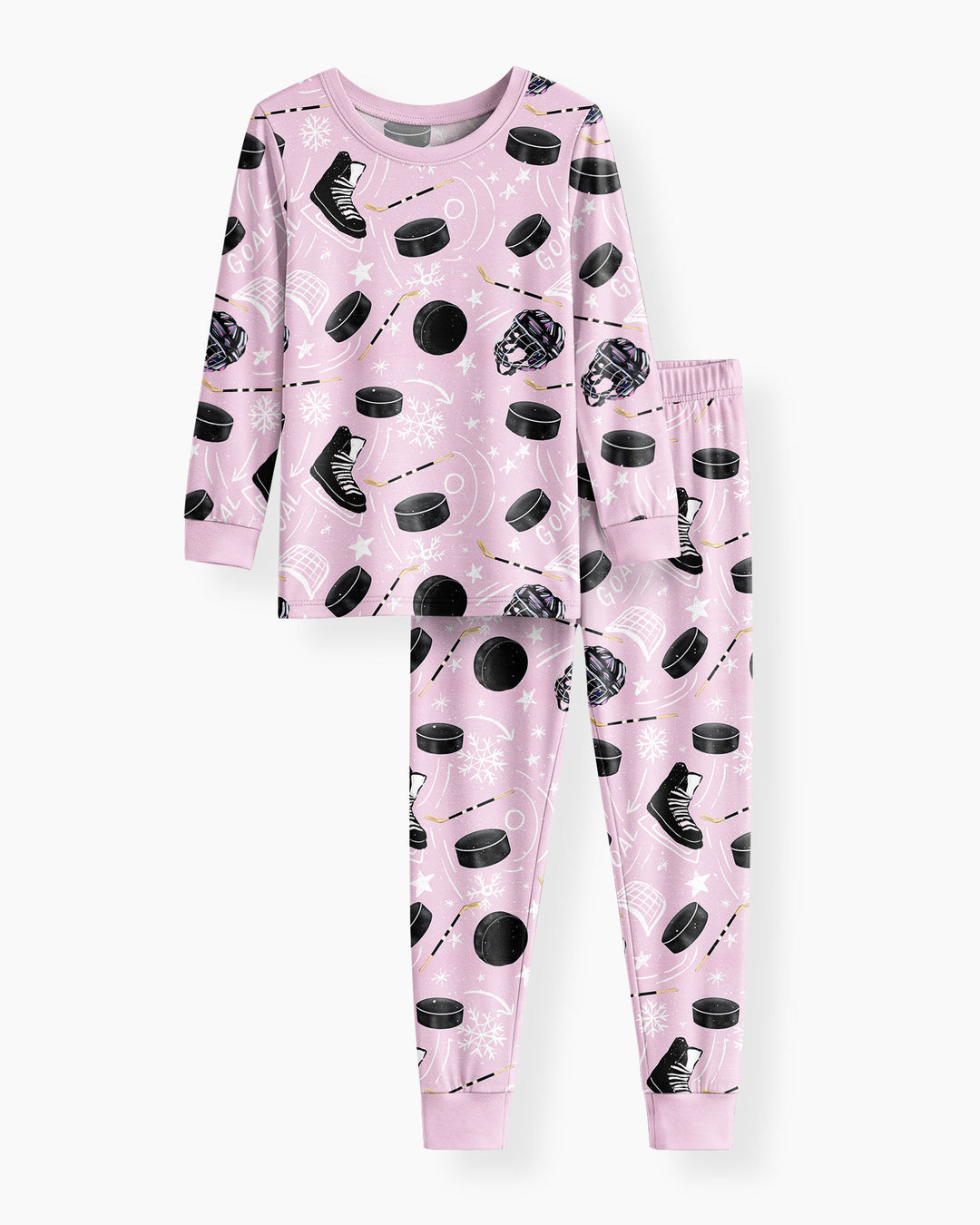 Little Hockey Fan Bamboo Two Piece Long Sleeve Pajama Set