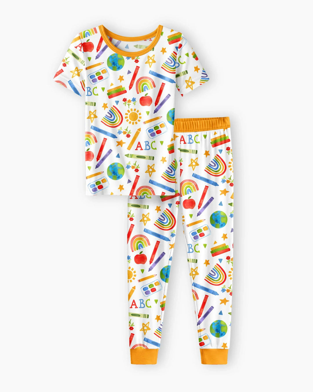 School Scribbles Bamboo Two Piece Short Sleeve Pajama Set