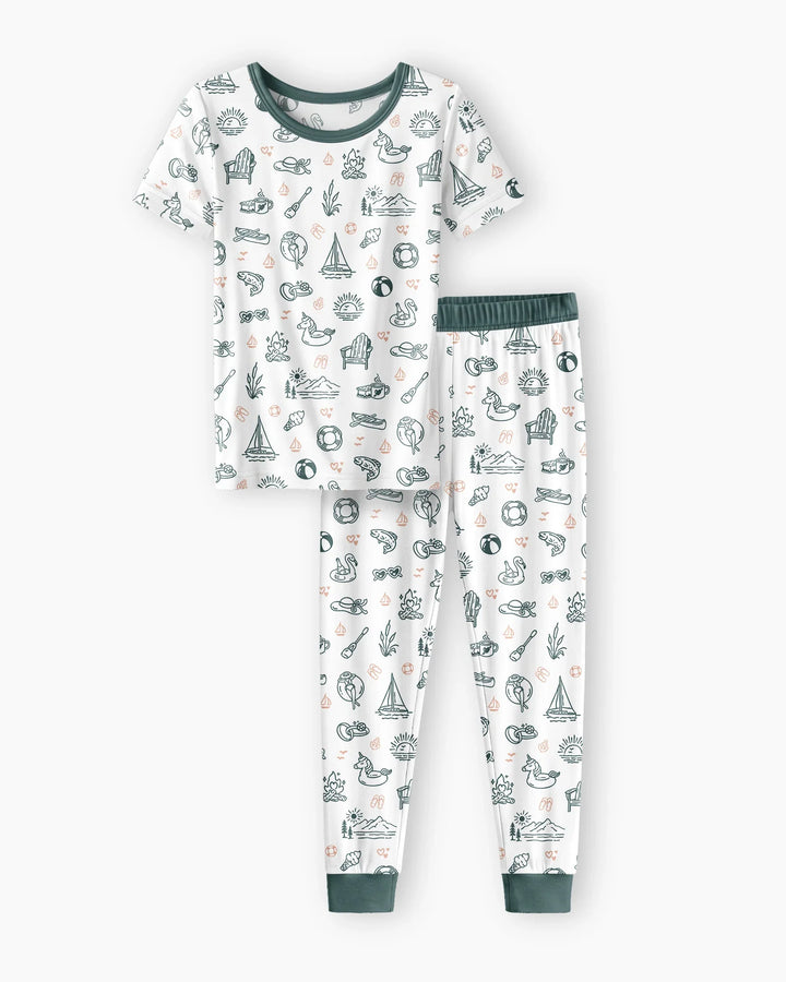 Lake Vibe Bamboo Two Piece Short Sleeve Pajama Set