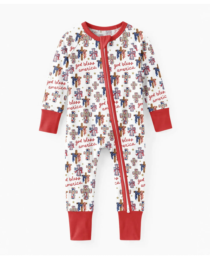 God Bless America Family Matching Bamboo Convertible Zippy