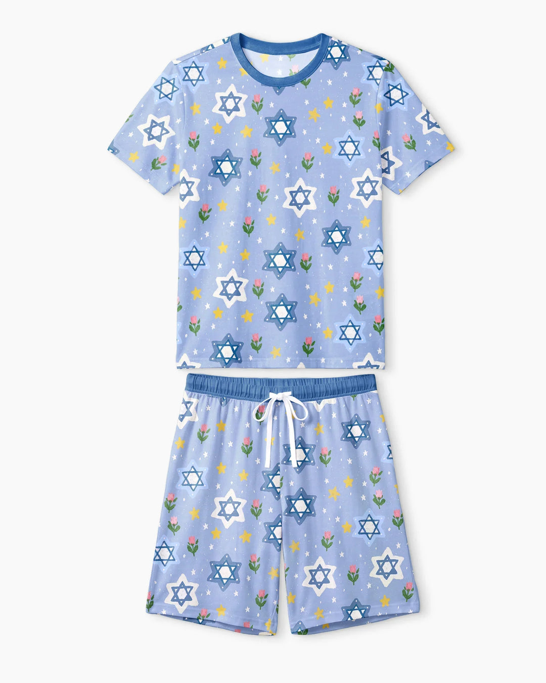Starry Bloom Blessings Family Matching Bamboo Men Short Sleeve Short Pajama Set