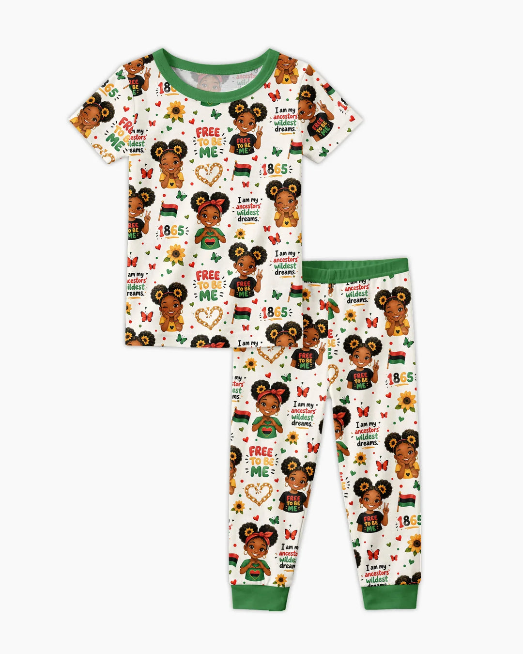 Juneteenth I am My Ancestors' Wildest Dream Bamboo Two Piece Short Sleeve Pajama Set