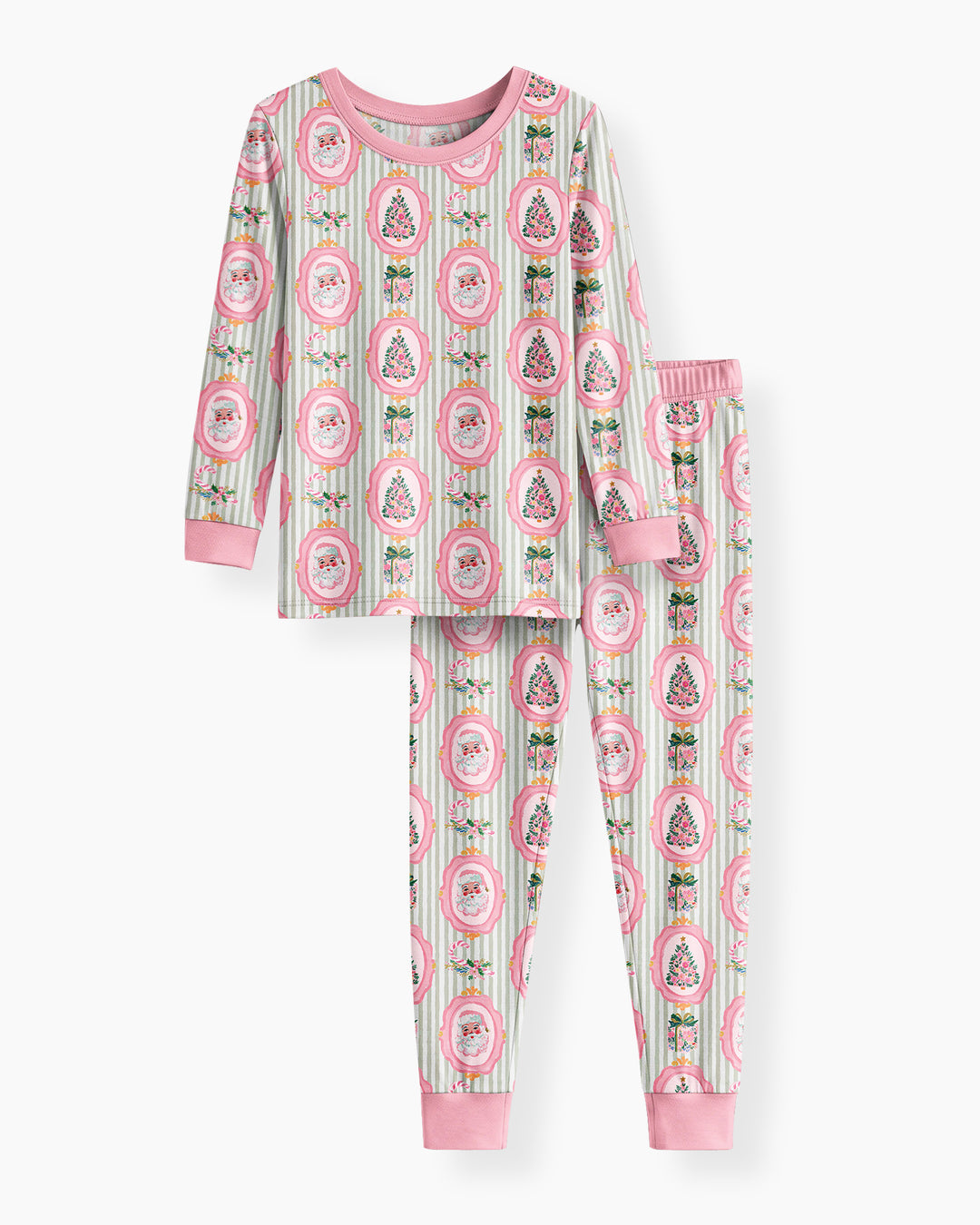 Vintage Christmas Keepsake  Bamboo Two Piece Long Sleeve Pajama Set