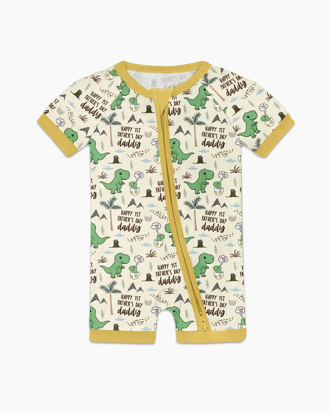 First Father's Day Daddysaurus Bamboo Shorty Zippy