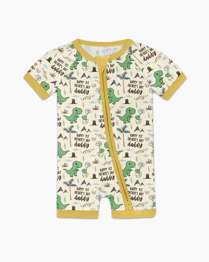 First Father's Day Daddysaurus Bamboo Shorty Zippy