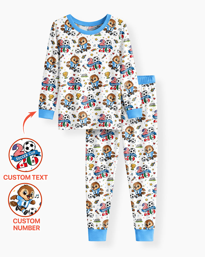 We Are The Champions Soccer Cup 2026 Bamboo Two Piece Long Sleeve Pajama Set