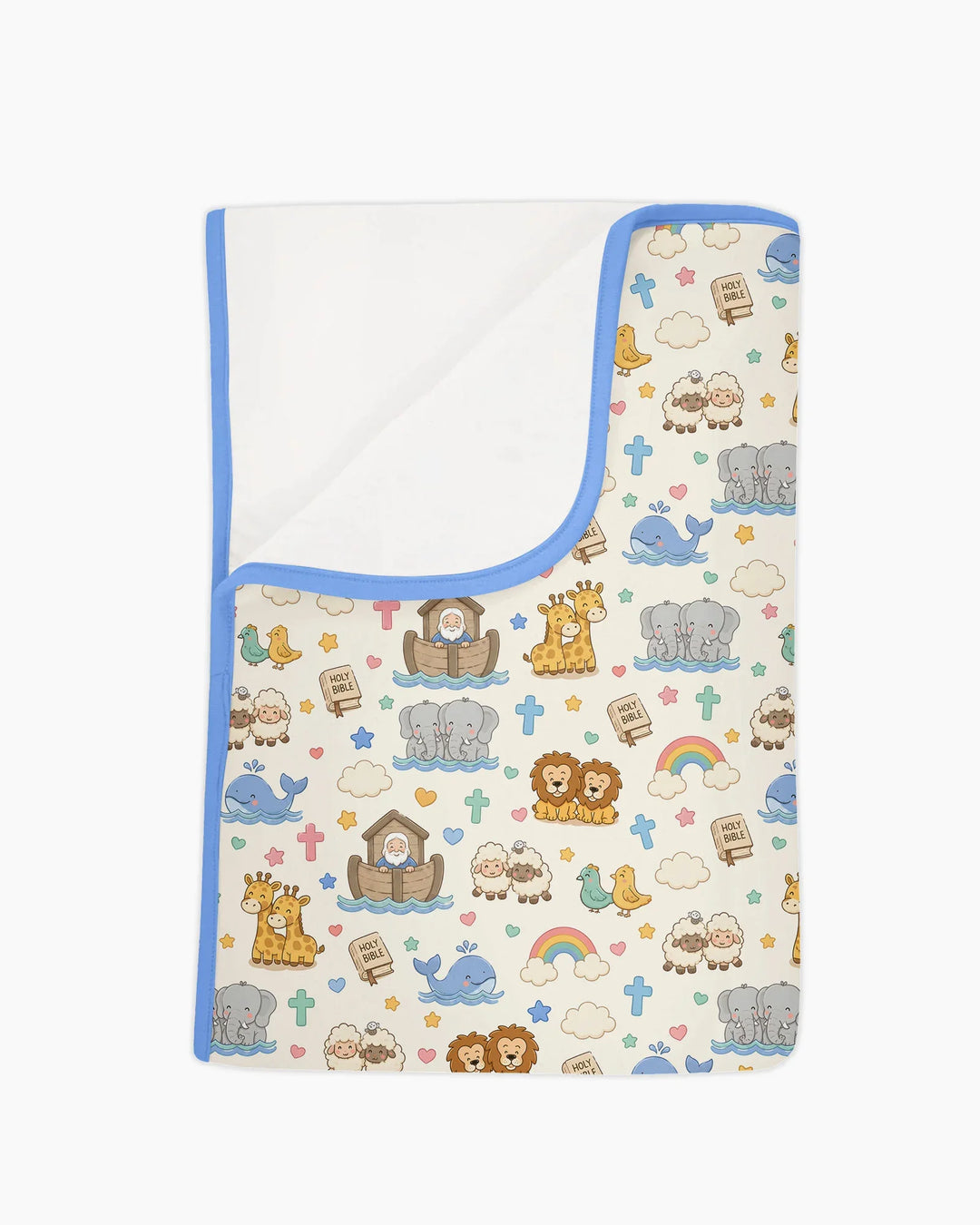 Noah's Ark Jesus Loves Me Bamboo Blanket