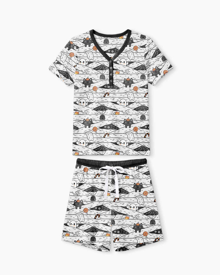 Little Mummy Crew Bamboo Women Short Sleeve Short Pajama Set