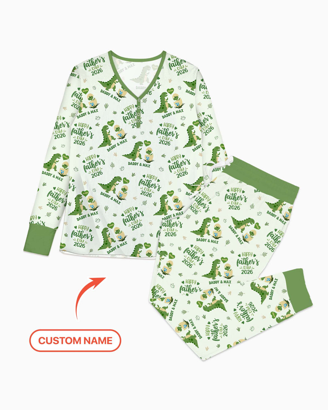 Custom Name Fathers Day 2026 Bamboo Women Pajama Set