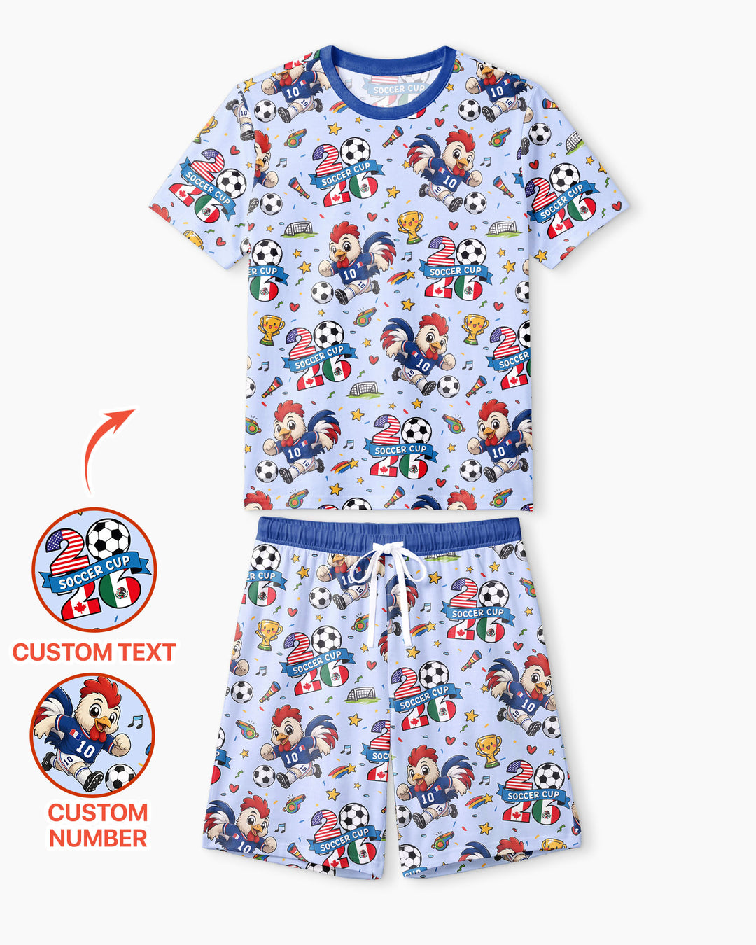 We Are The Champions Soccer Cup 2026 Bamboo Men Short Sleeve Short Pajama Set