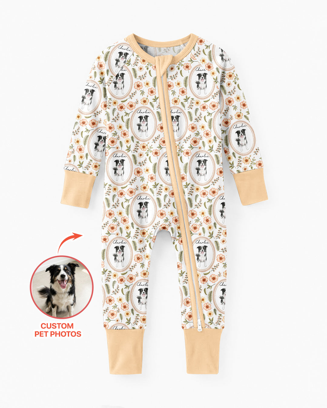 Custom Pet Photo Flower Garden Bamboo Convertible Zippy