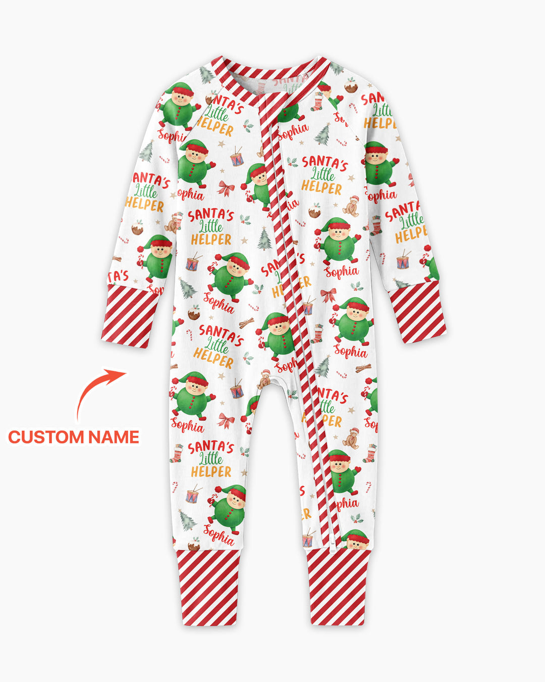 Custom Name Santa's Little Helper Bamboo Convertible Zippy