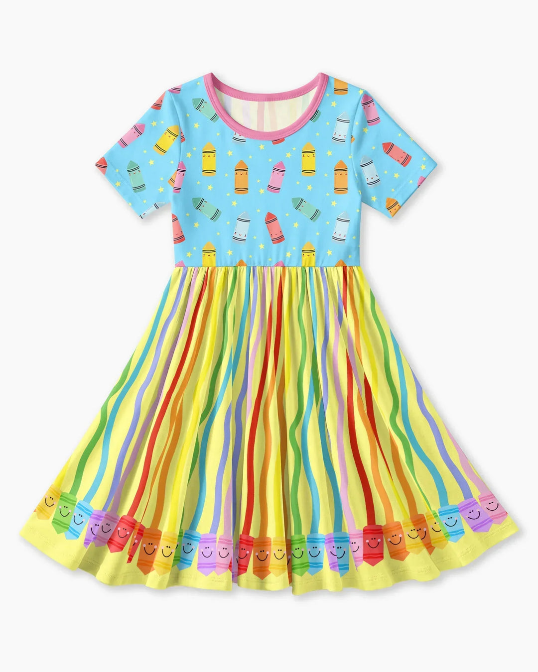 Happy Crayon Friends Bamboo Twirl Dress