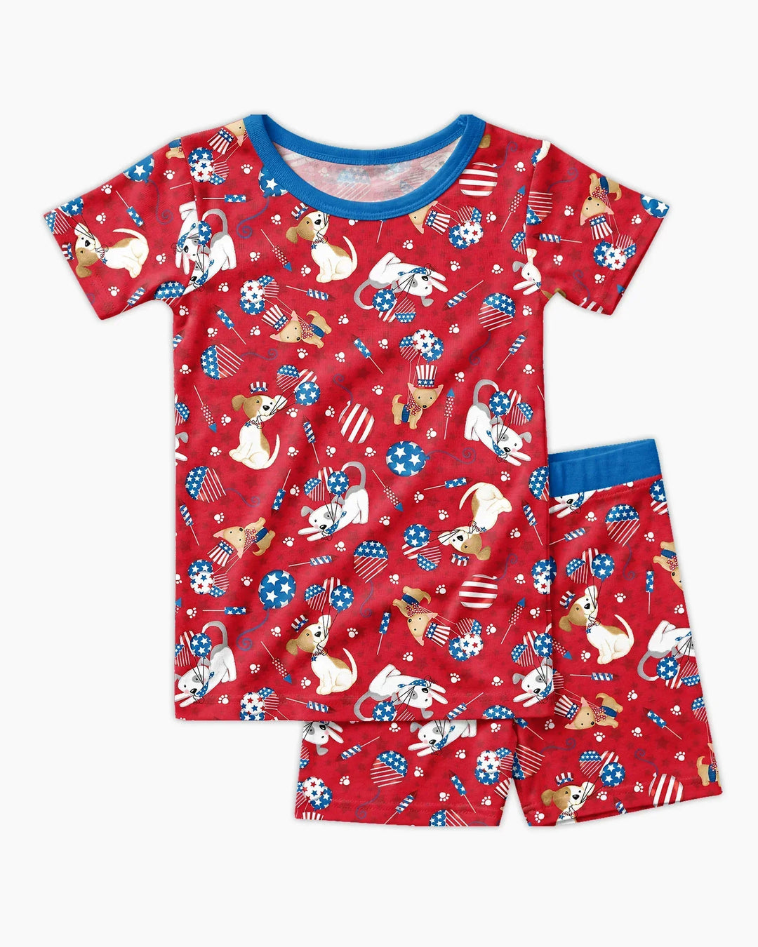 Red, White & Woof Family Matching Bamboo Two Piece Short Sleeve Shorts Pajama Set
