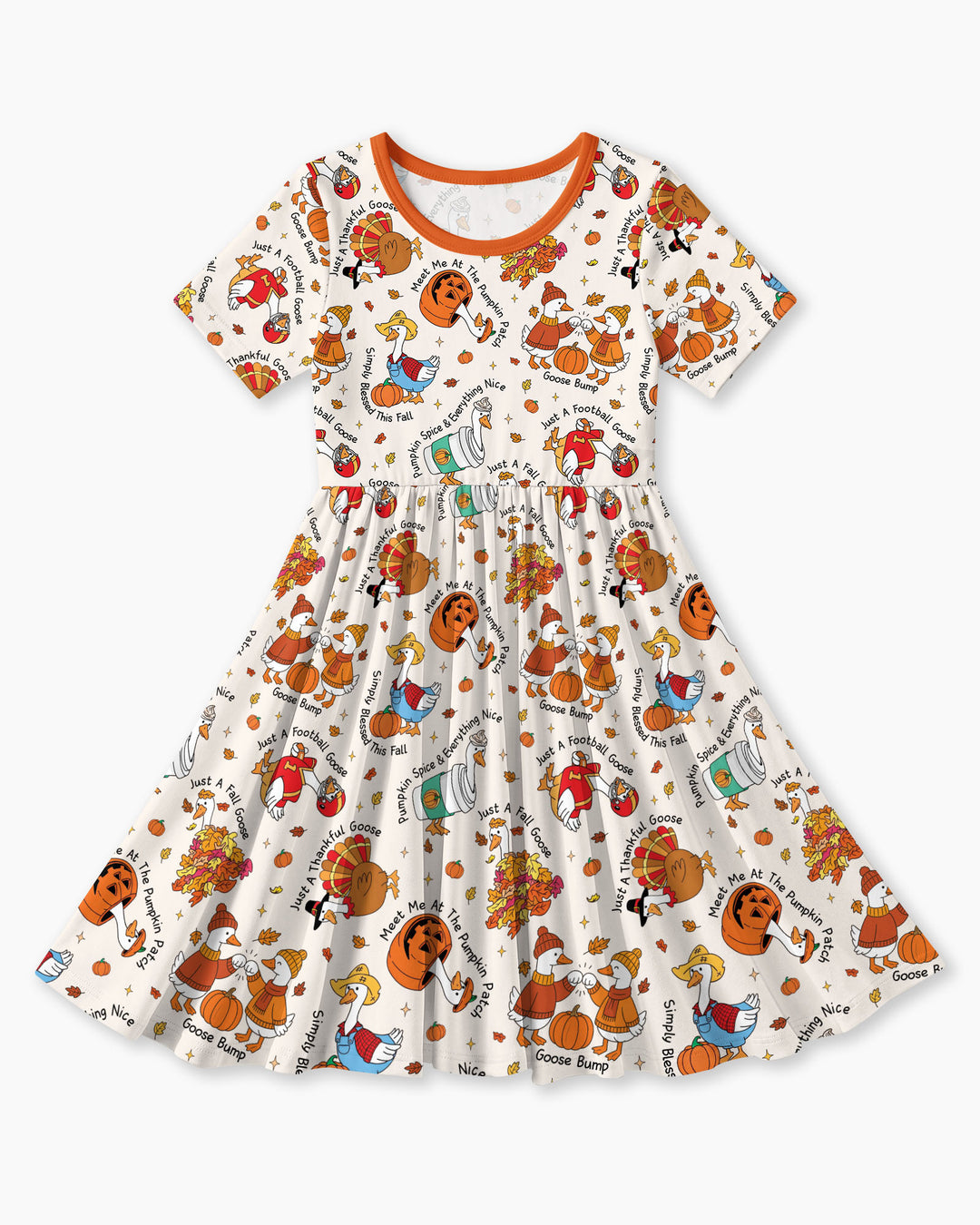 Just A Fall Goose Family Matching Bamboo Twirl Dress