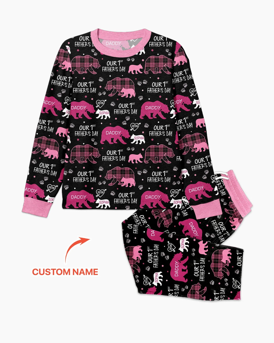 Our 1st Father's Day Daddy Bear & Me Matching Bamboo Men's Pajama Set