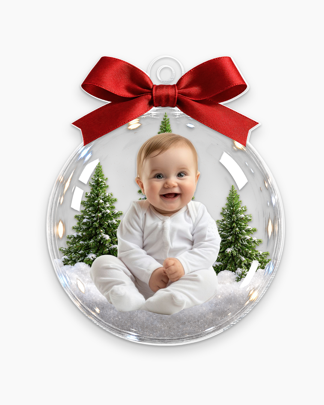 Family Photo Christmas Acrylic Ornament