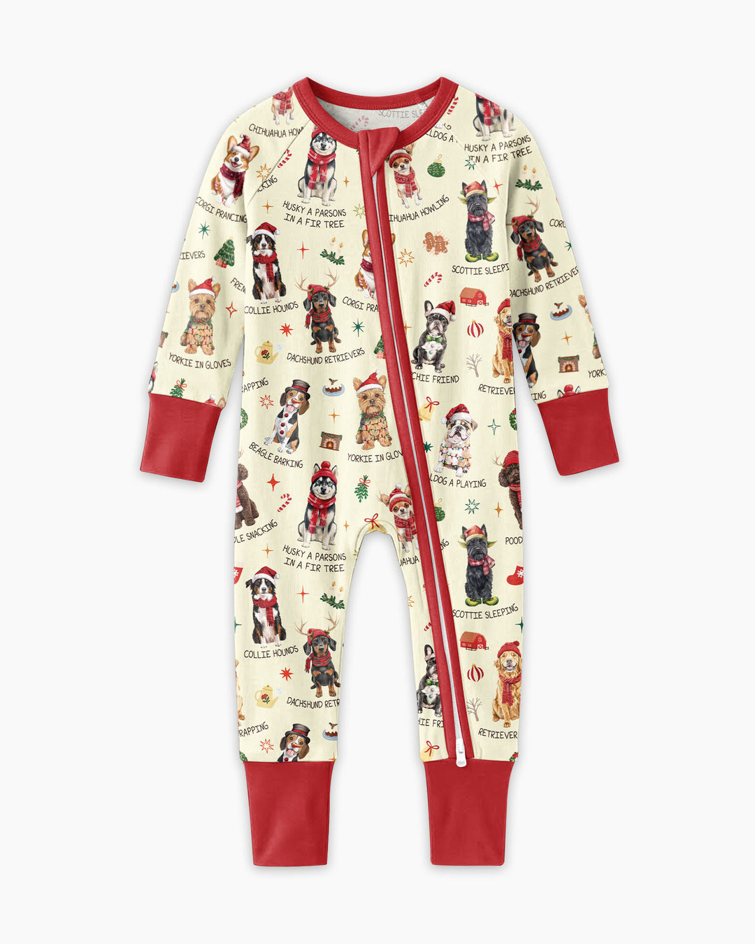 Retro 12 Dogs of Christmas Bamboo Convertible Zippy