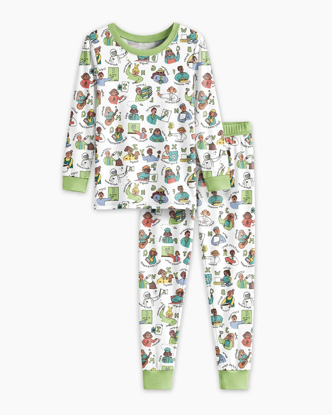 Jobs Alphabet Bamboo Two Piece Long Sleeve Pajama Set