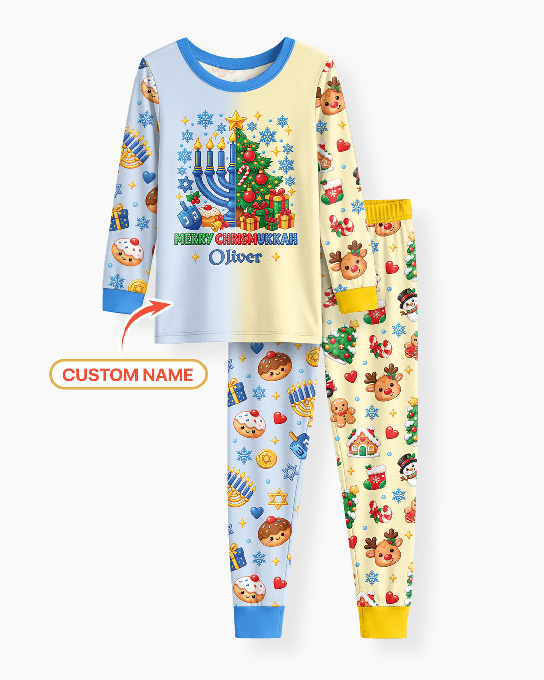 Merry Chrismukkah Bamboo Two Piece Long Sleeve Pajama Set