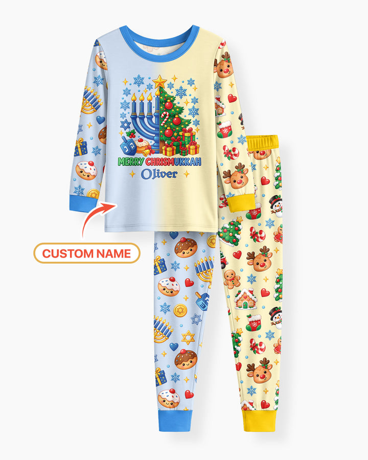 Merry Chrismukkah Bamboo Two Piece Long Sleeve Pajama Set