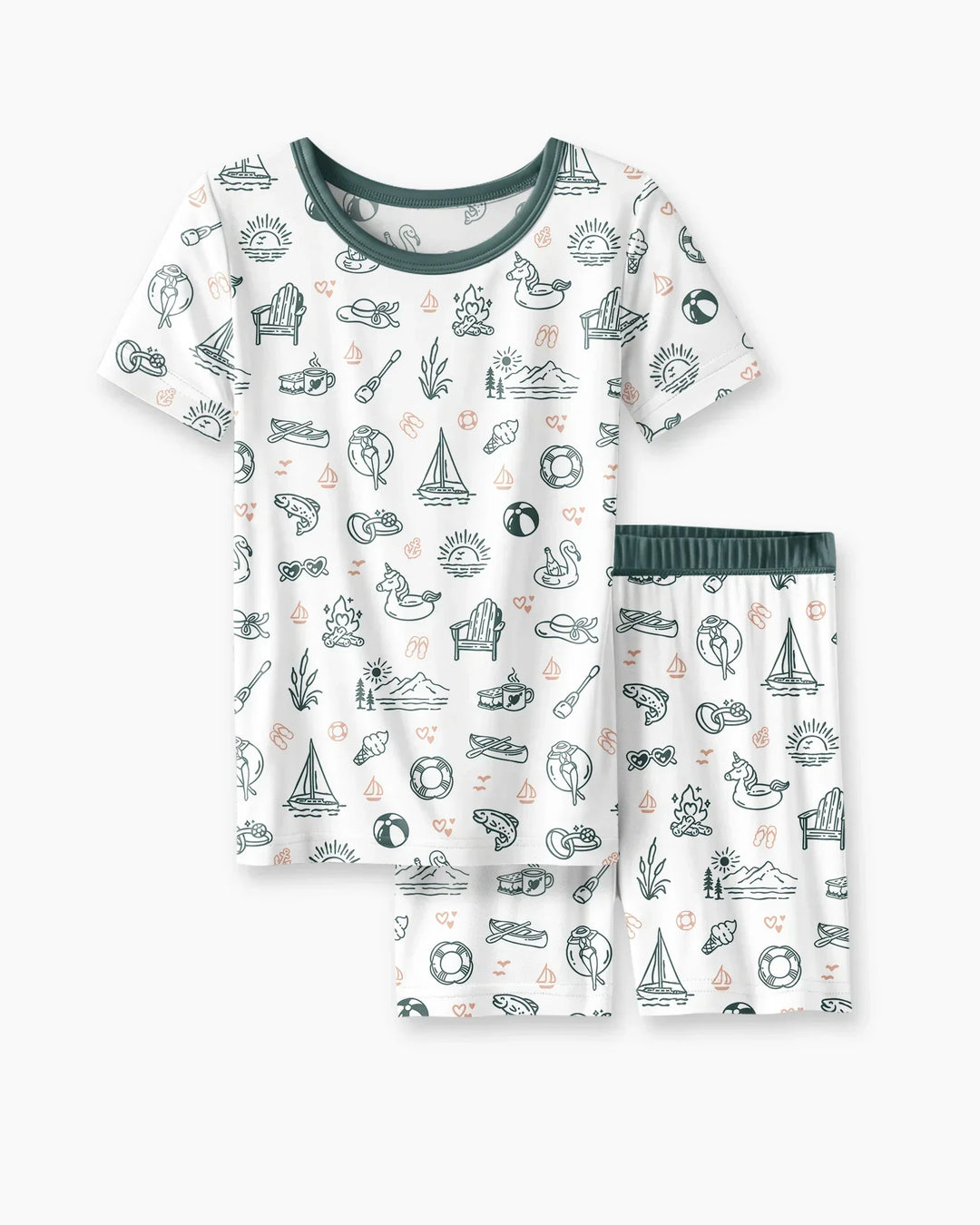 Lake Vibe Bamboo Two Piece Short Sleeve Shorts Pajama Set