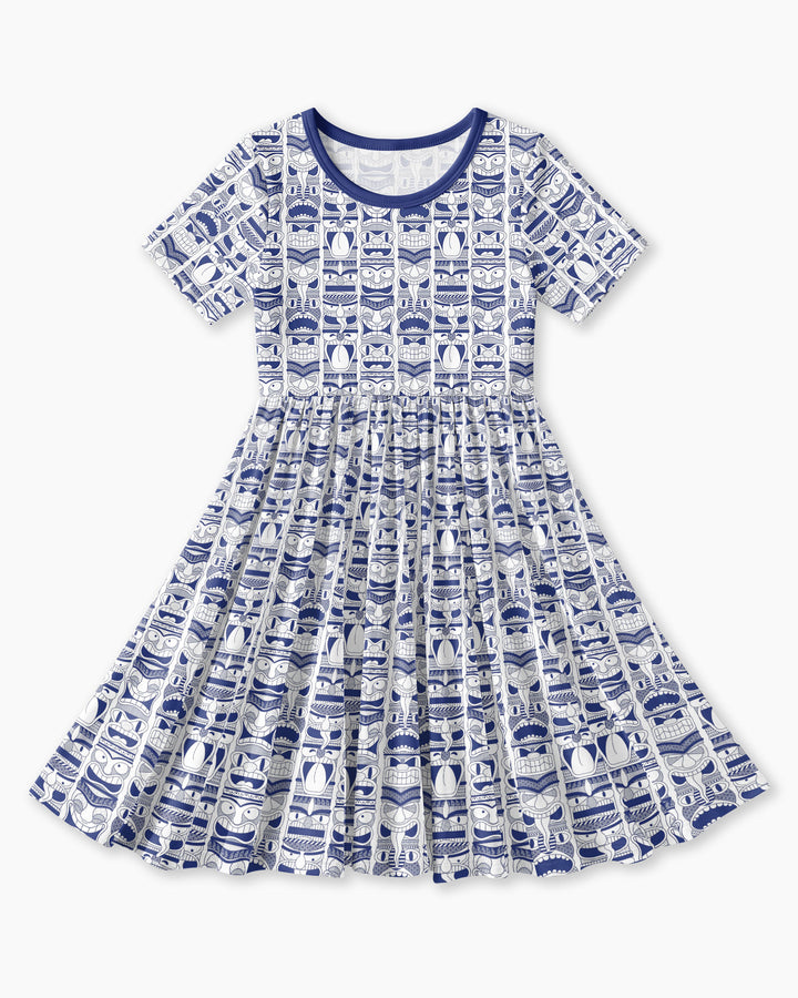 Friendly Totem Pole Figures Bamboo Twirl Dress