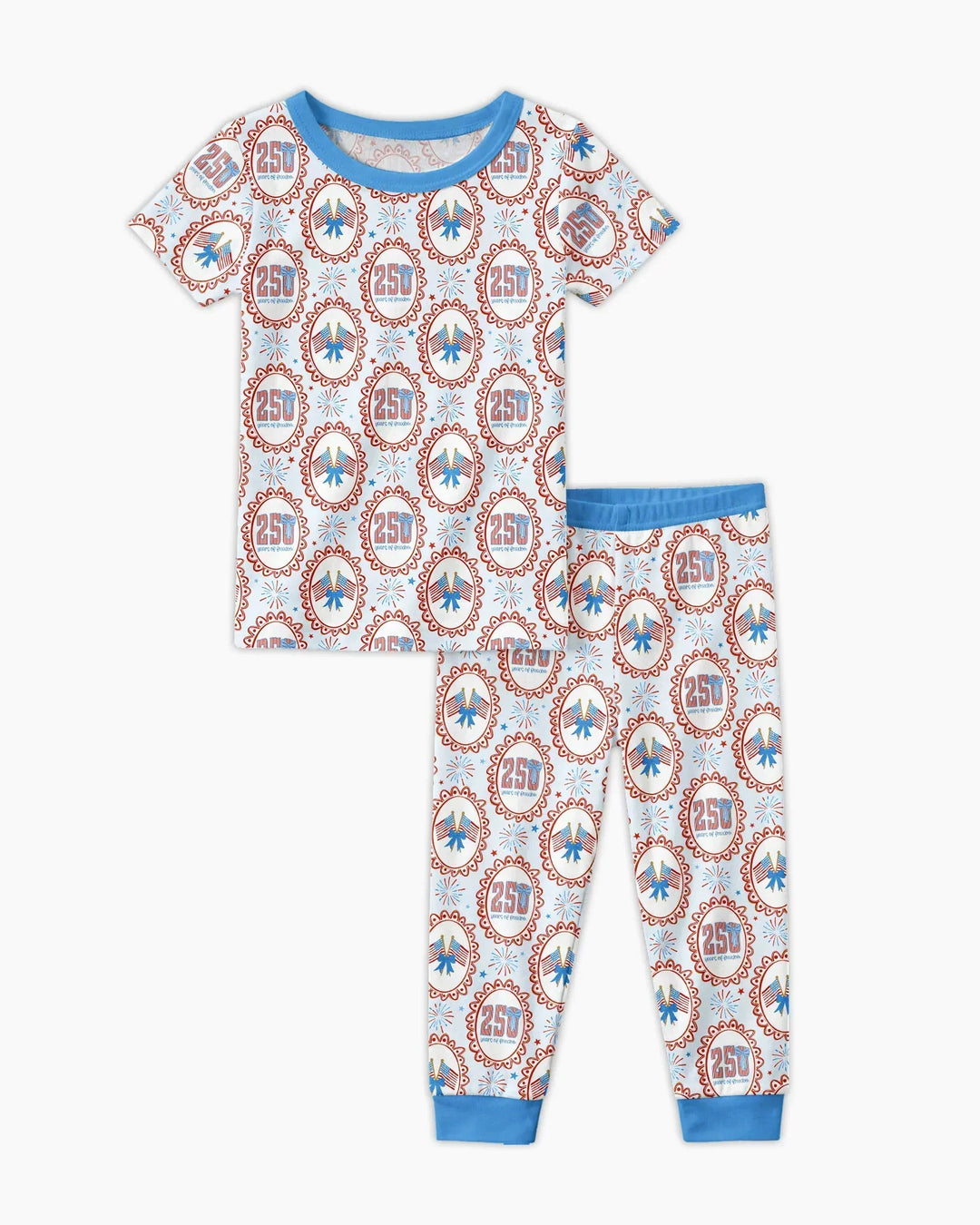 Patriotic Coquette Bamboo Two Piece Short Sleeve Pajama Set