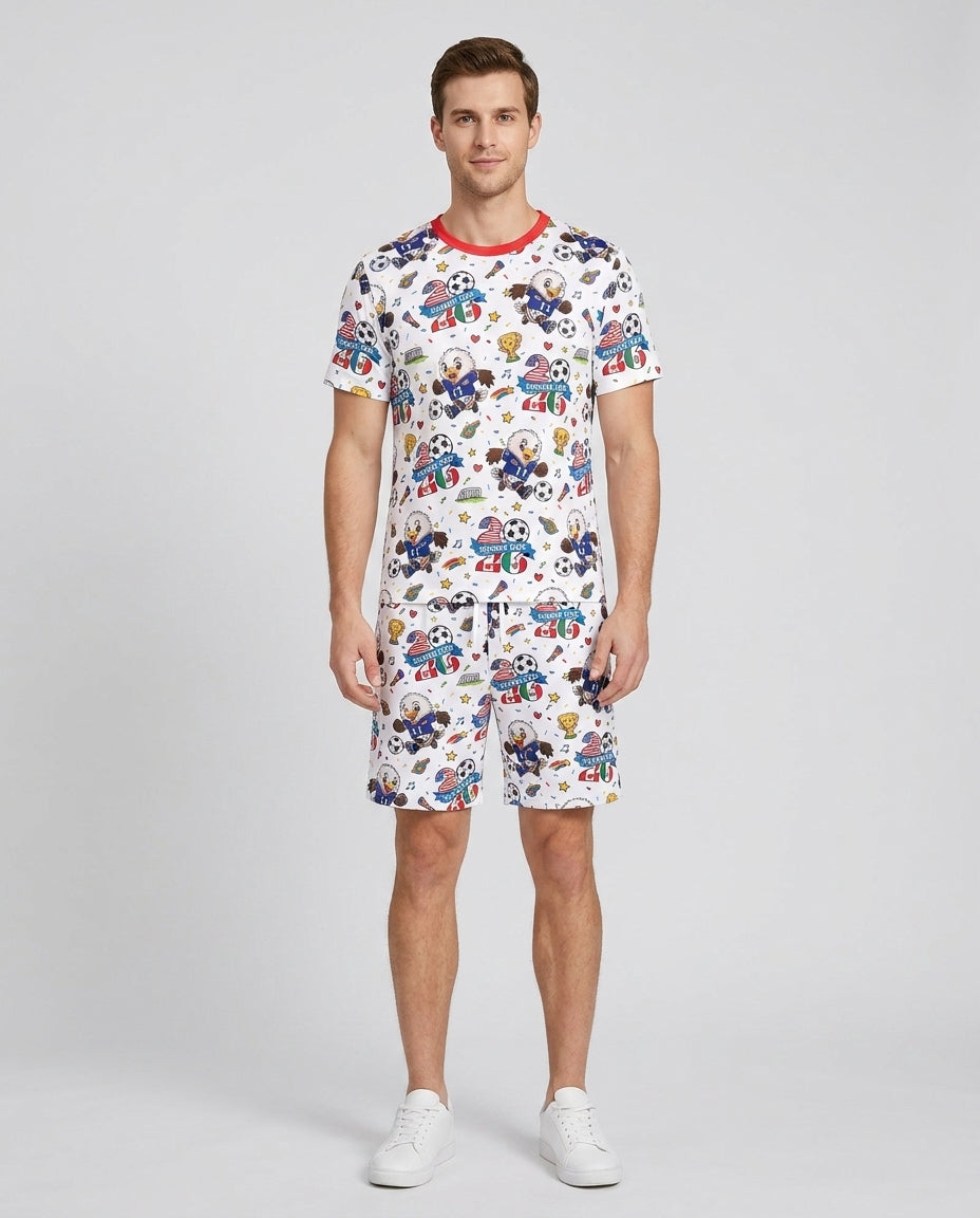 We Are The Champions Soccer Cup 2026 Bamboo Men Short Sleeve Short Pajama Set