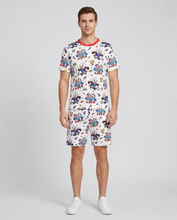 We Are The Champions Soccer Cup 2026 Bamboo Men Short Sleeve Short Pajama Set