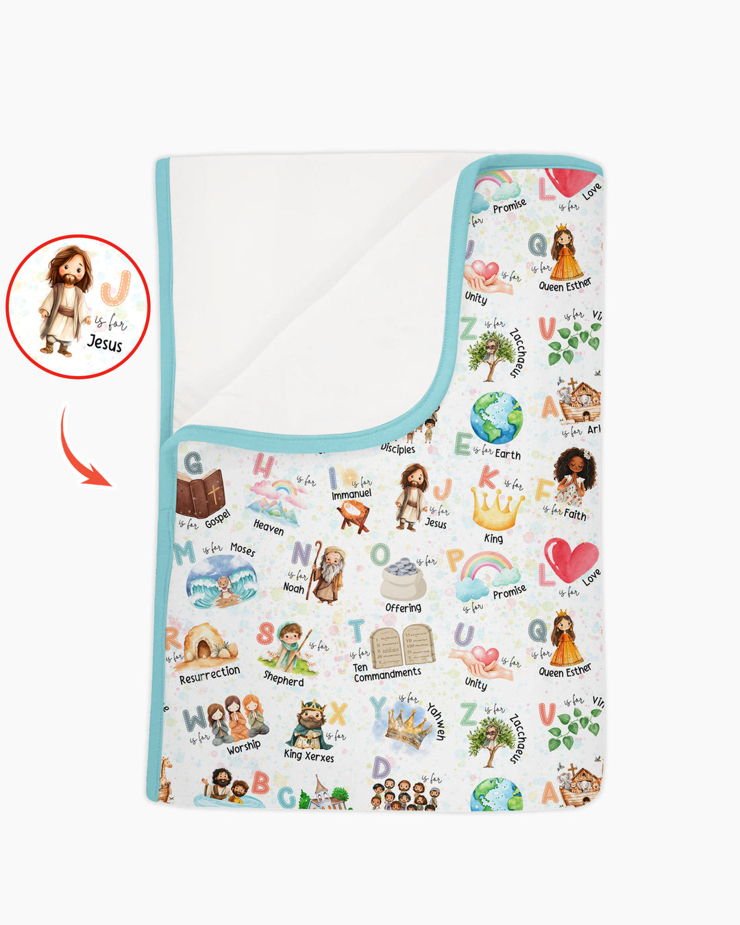 Bible ABC Alphabet Bamboo Blanket