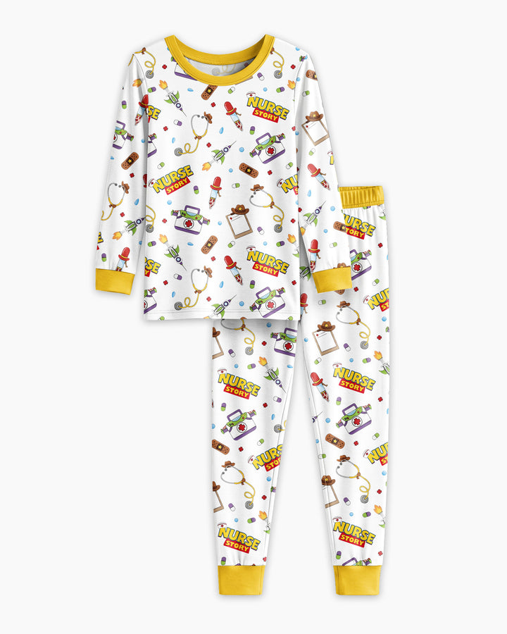 Nurse Story Bamboo Two Piece Long Sleeve Pajama Set